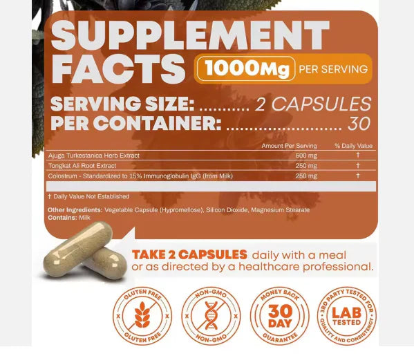 Capsules de testostérone turkestérone tongkat ali - Puissance, Énergie & Croissance Musculaire