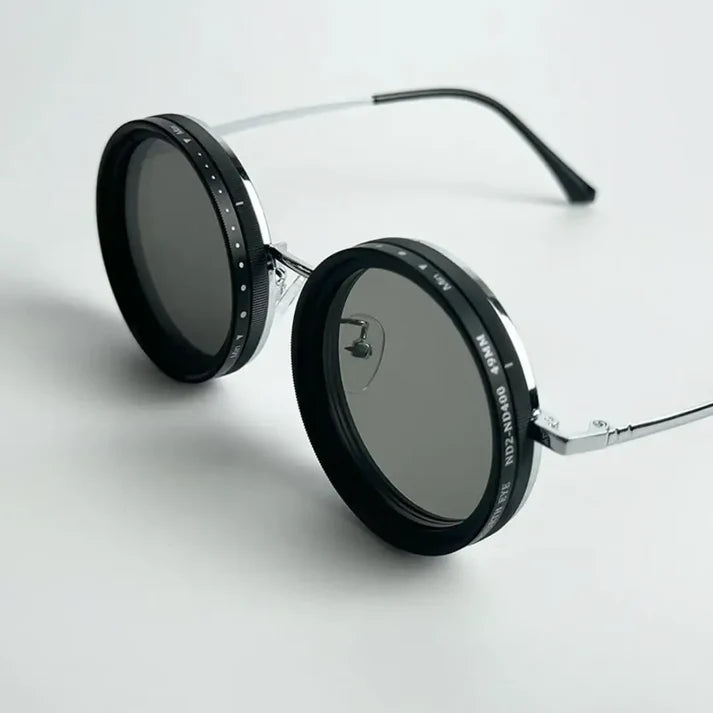 Lunettes De Soleil Rondes Polarisées À Teinte Réglable